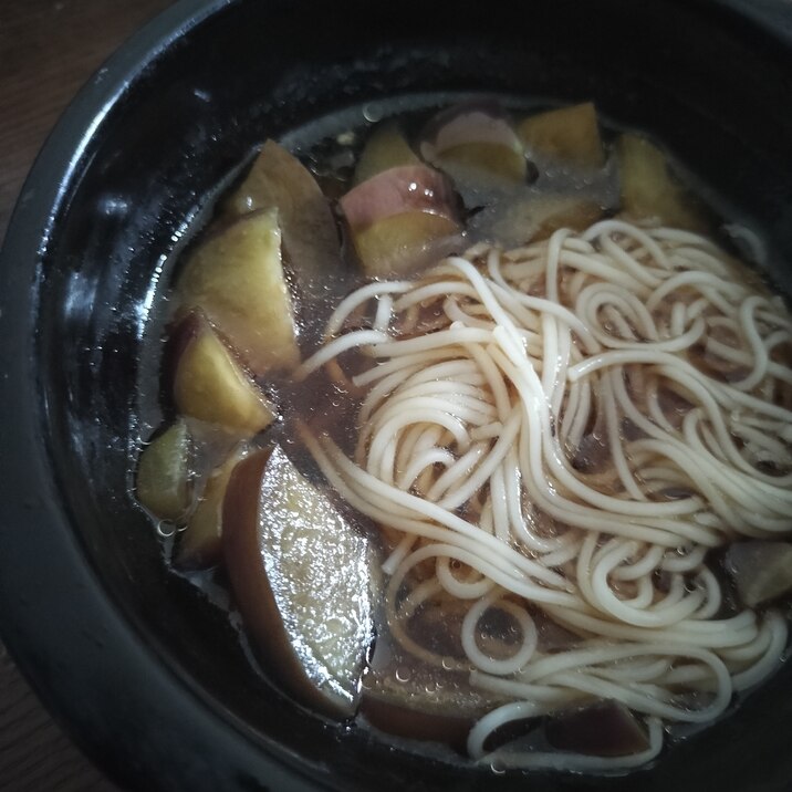 ナス素麺(あったかいつけだれ)